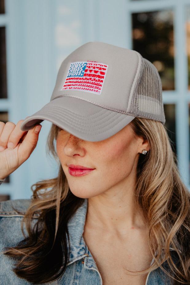 American Flag Foam Trucker Hat - Image 3