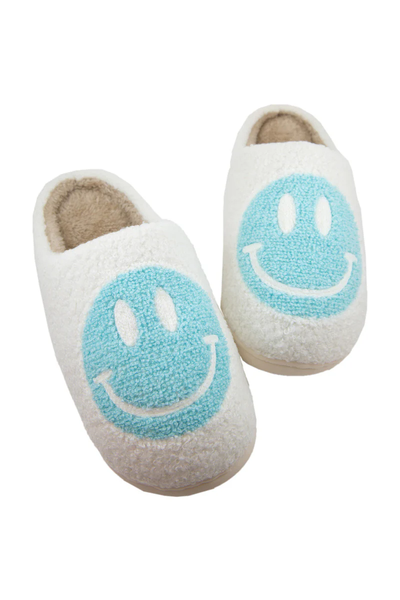 Aqua Happy Face Slippers - Image 2