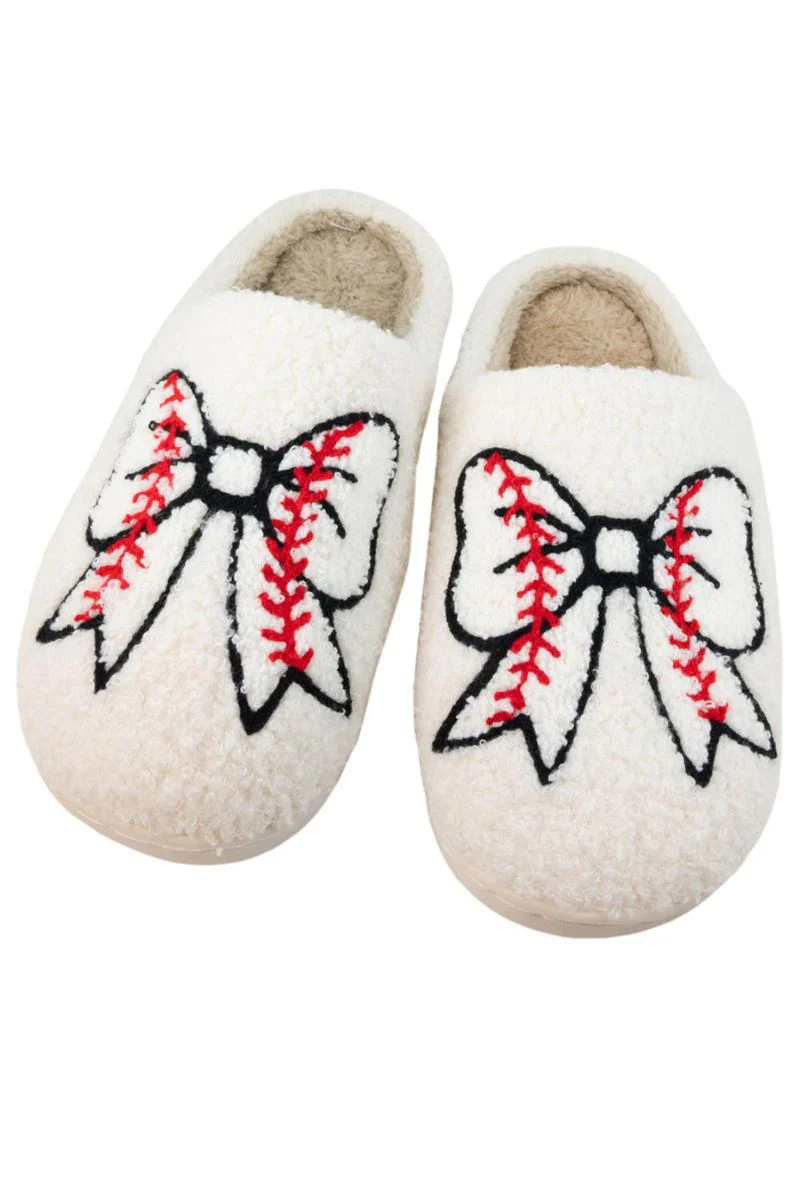 Baseball Bow Women's Slippers - Image 2