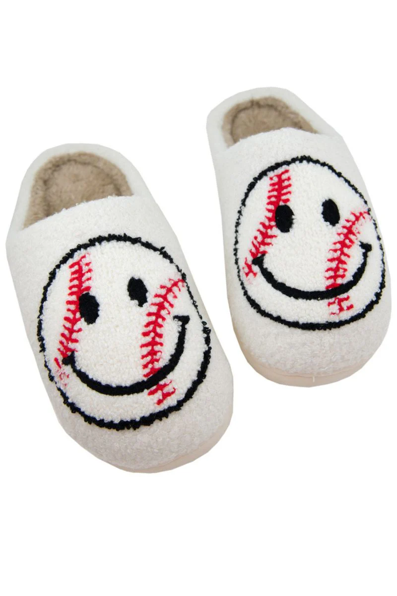 Baseball Happy Face Slippers - Image 2