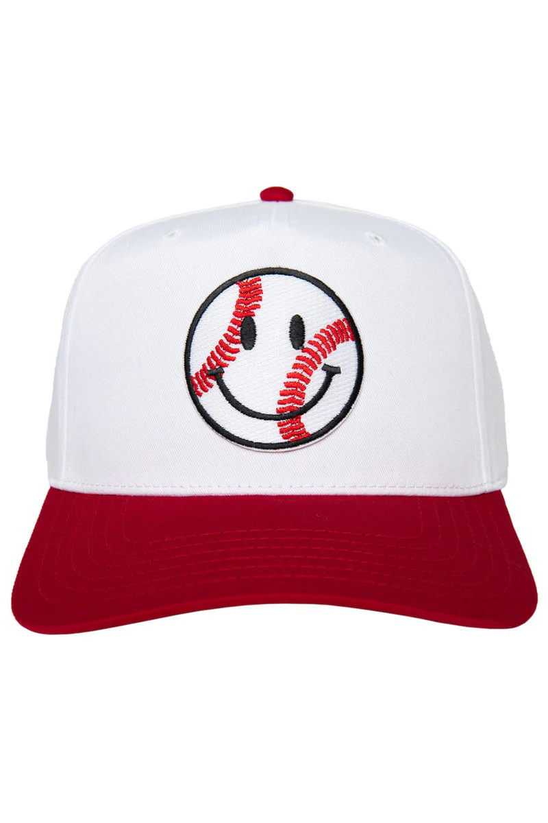 Baseball Happy Face Two-Toned Vintage Hat - Image 2