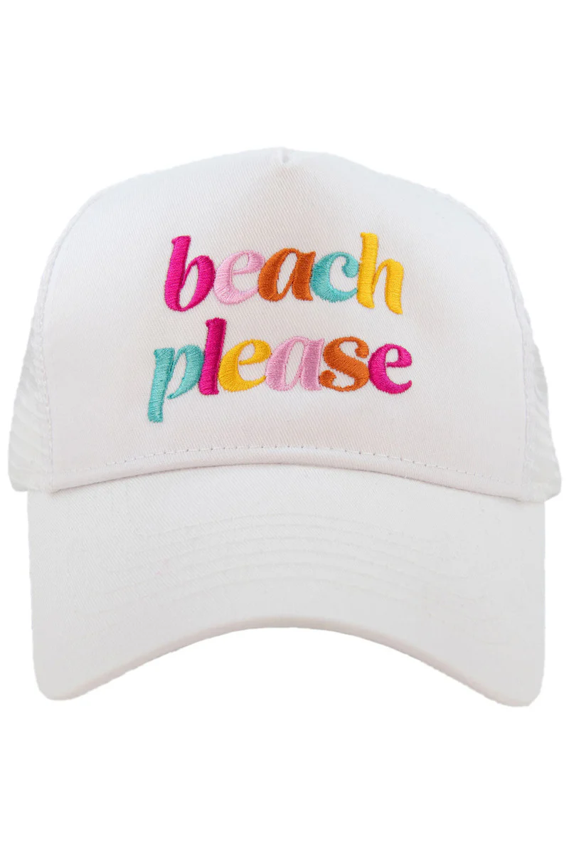 Beach Please (LOWER CASE) Foam Trucker Hat - Image 4