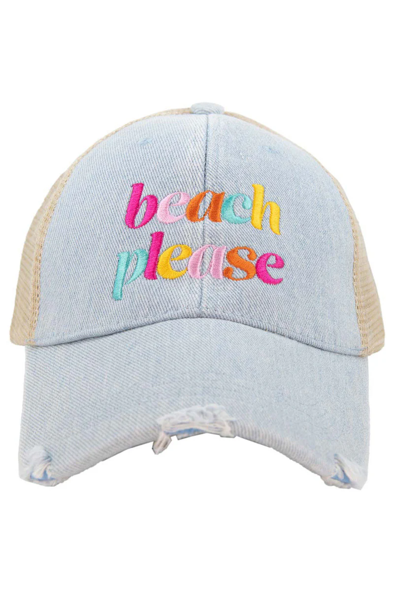 Beach Please (LOWERCASE) Trucker Hat - Image 2
