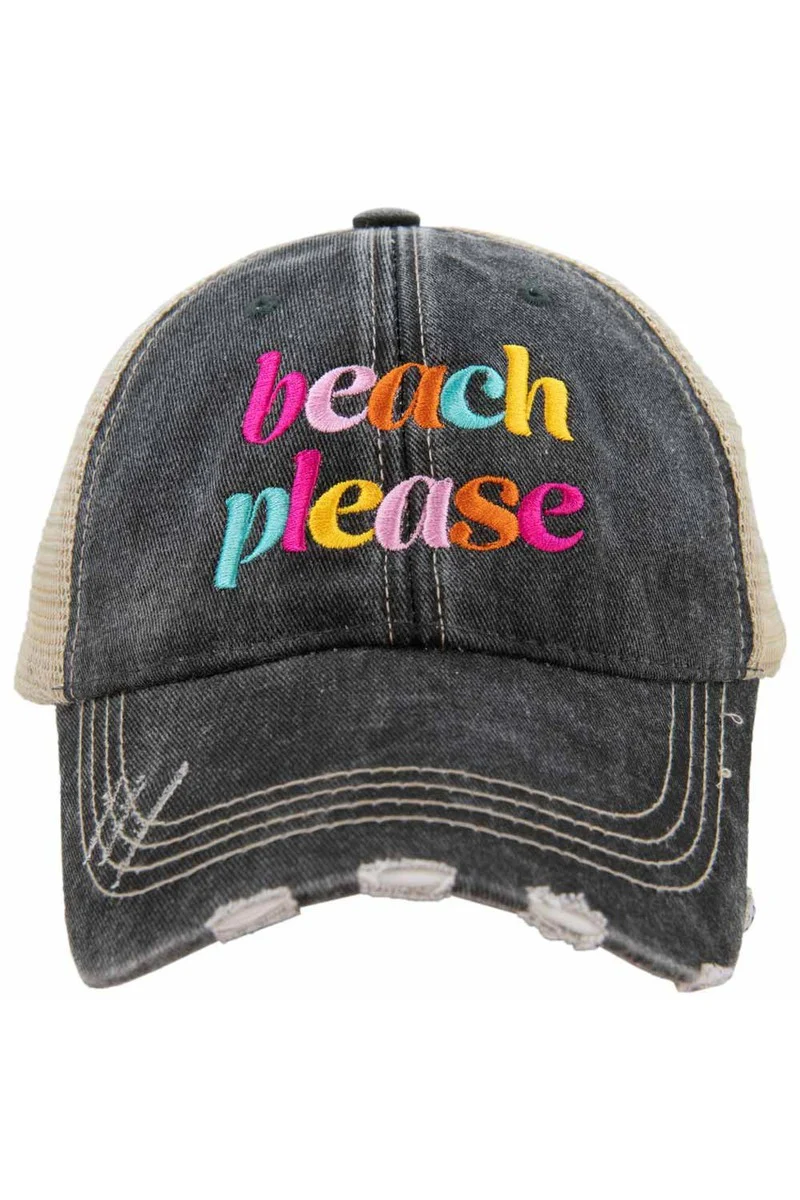 Beach Please (LOWERCASE) Trucker Hat - Image 3