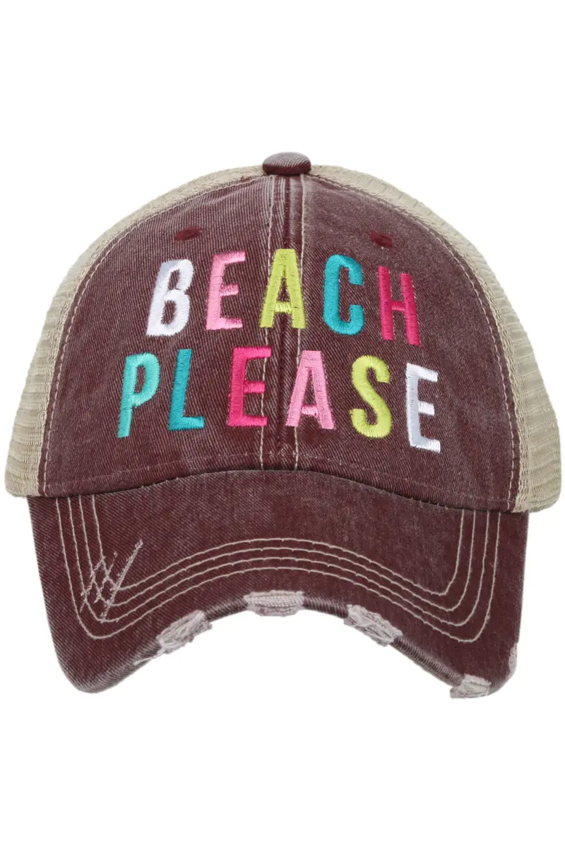 Beach Please (MULTICOLORED) Trucker Hat - Image 3