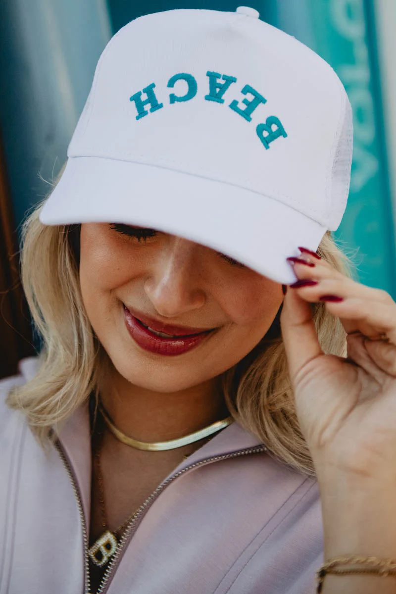 BEACH Upside Down Women's Trucker Hat - Image 2