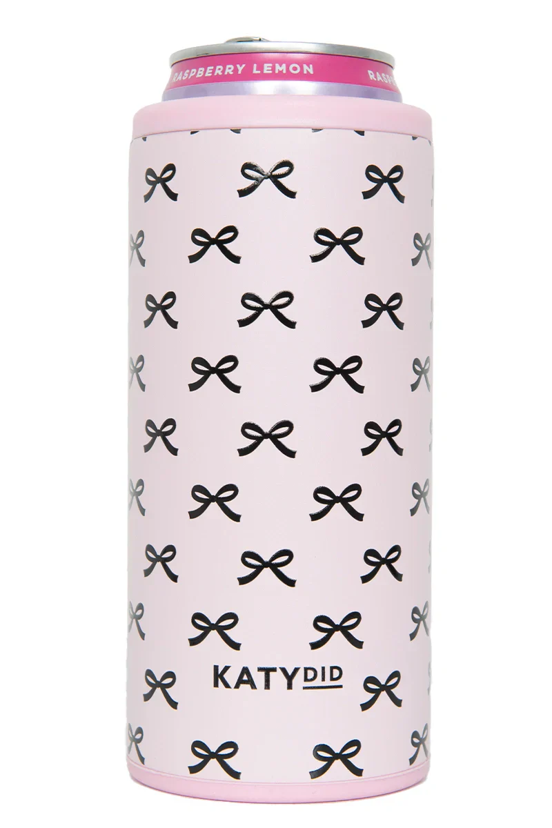 Black & Pink Mini Bows Tall Can Cooler - Image 3