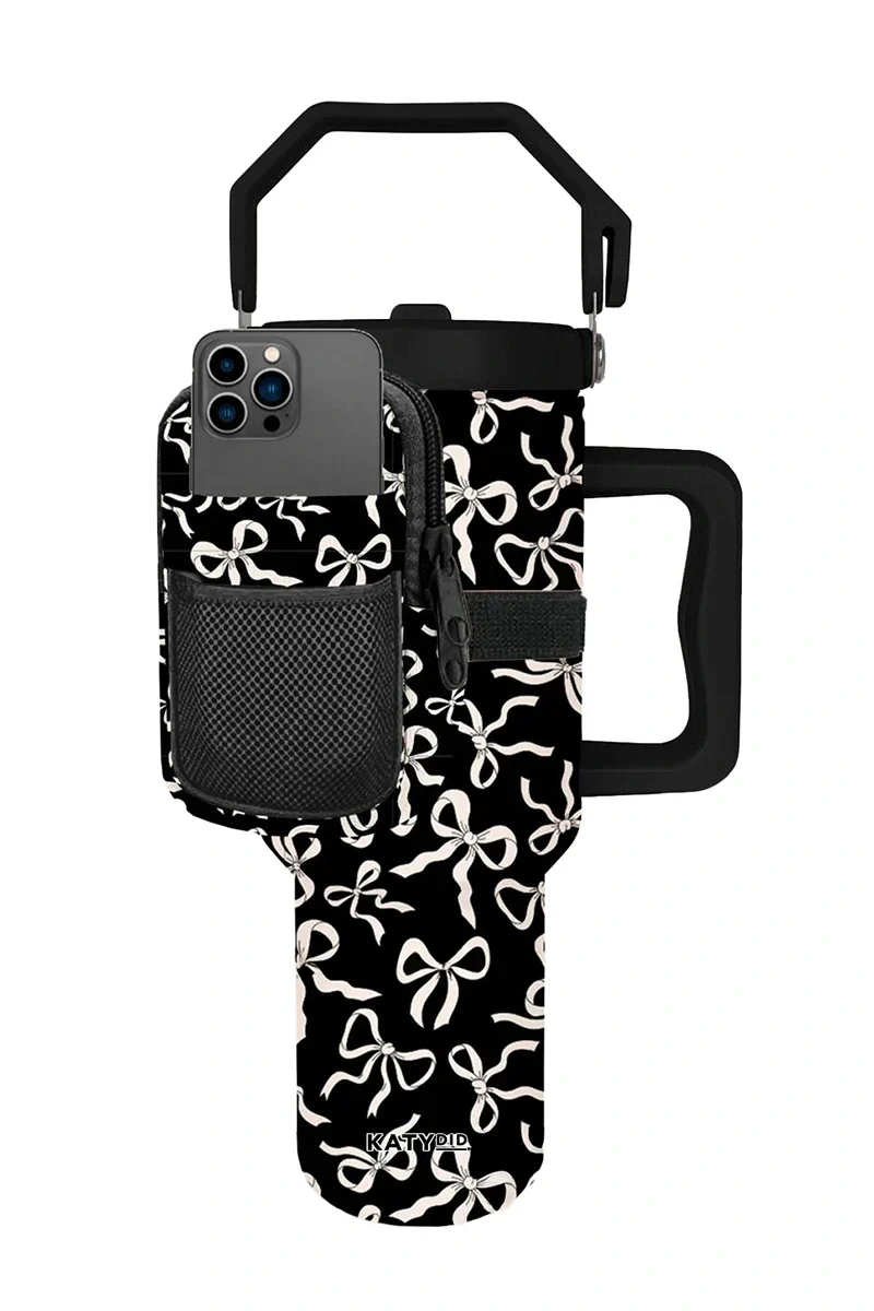 Black & White Bows Tumbler Pouch - Image 2