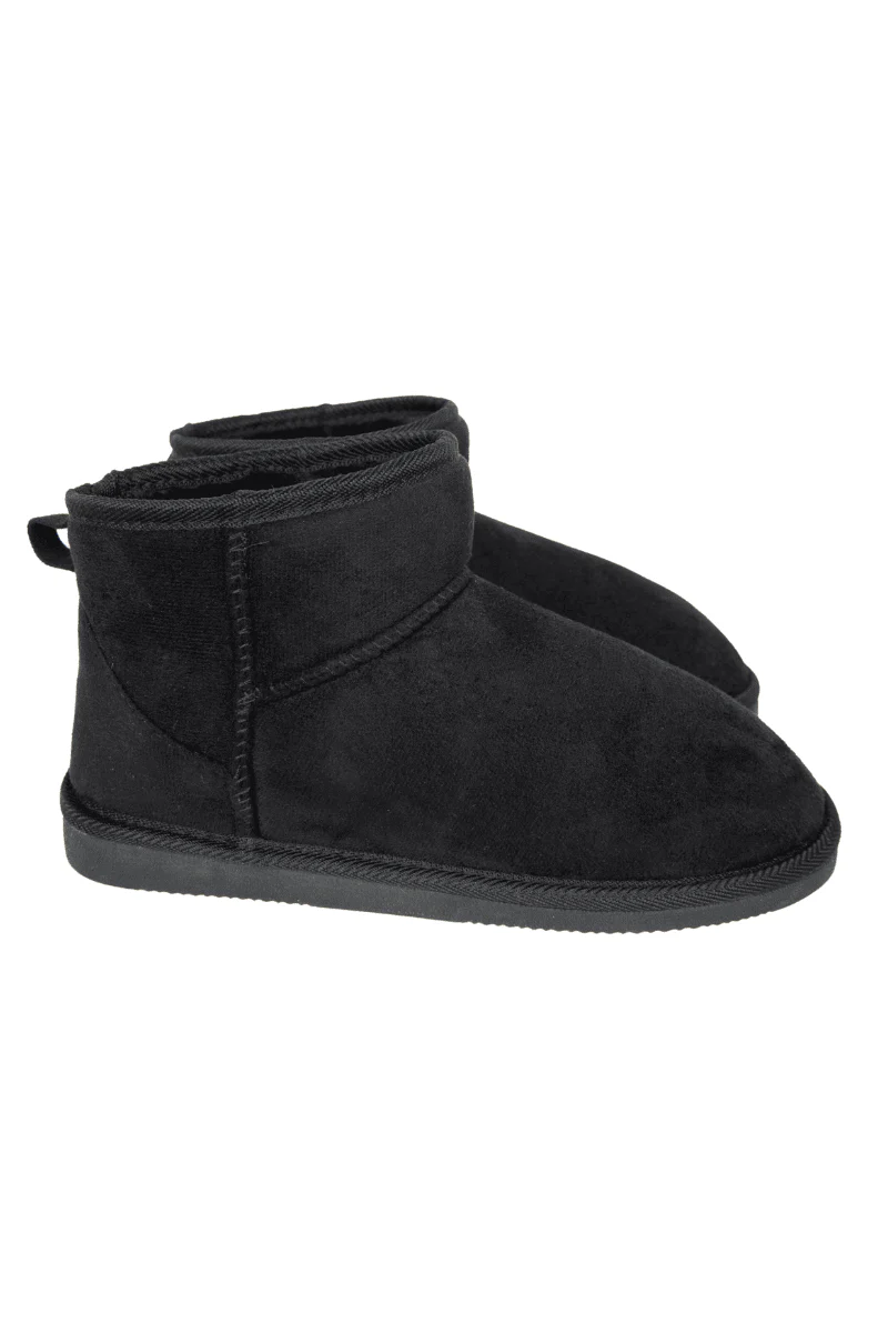 Black Fur Mini Ankle Boots for Women - Image 3