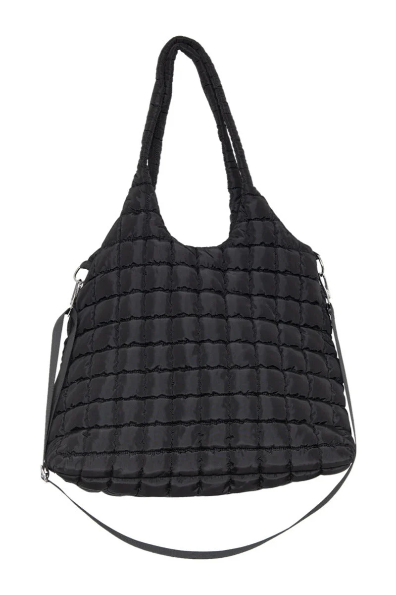 Black Rectangular Puffer Tote Bag - Image 5