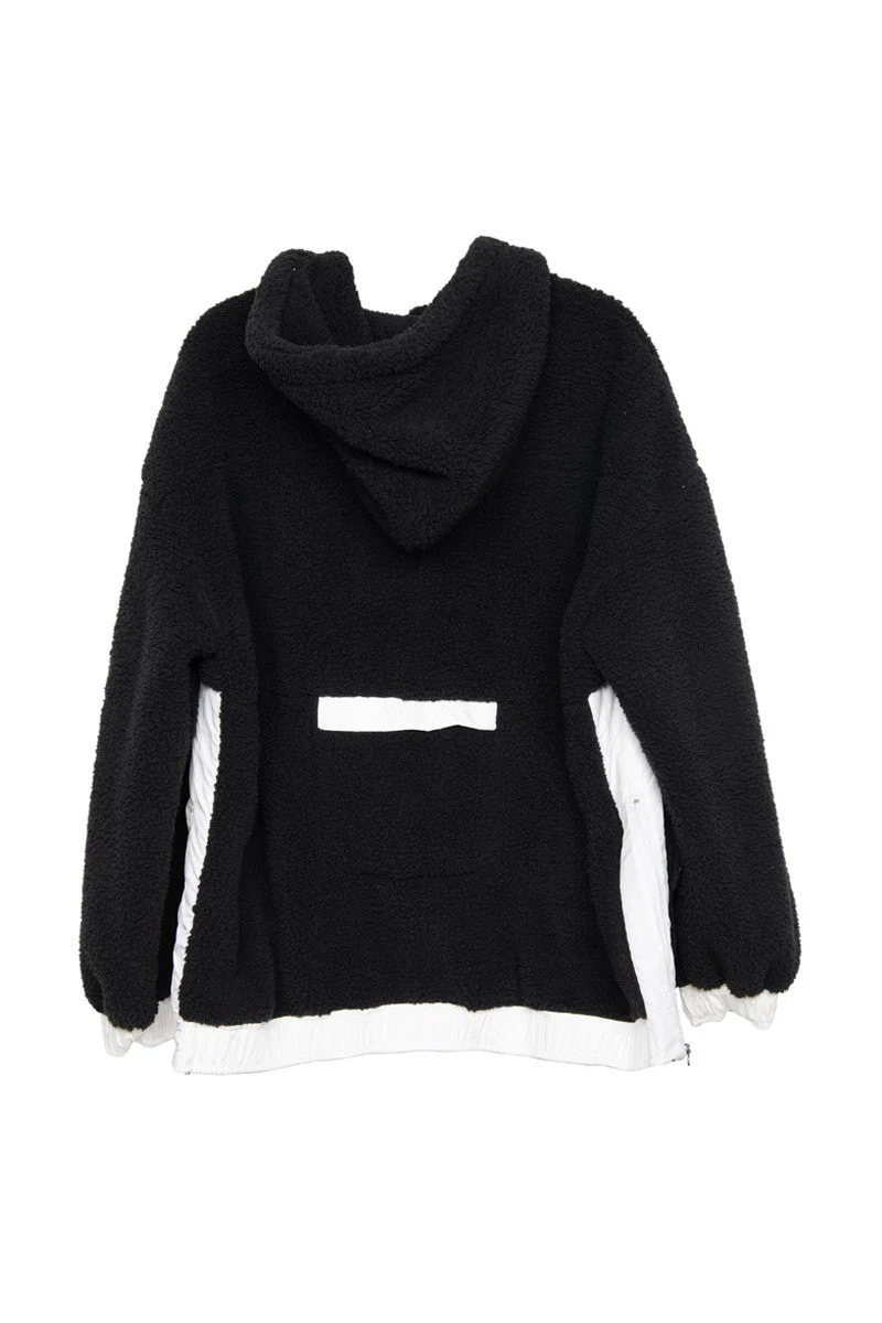 Black Sherpa Pullover Hoodie - Image 4