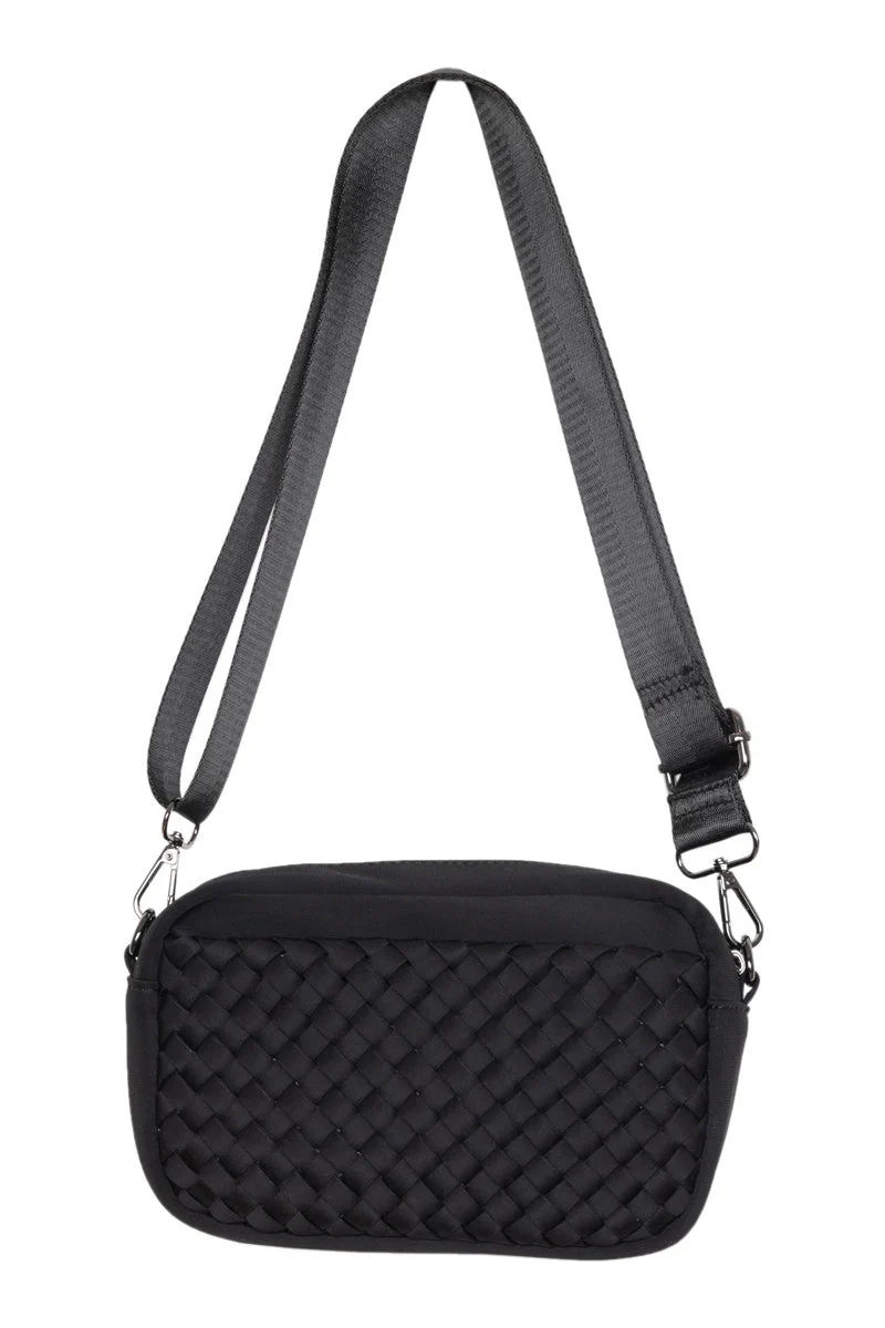 Black Woven Women's Crossbody Bag - Image 3