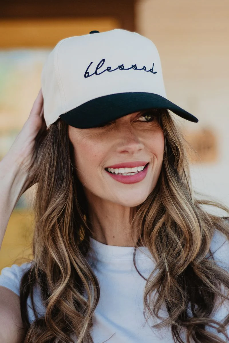 Blessed (Cursive) Two-Toned Hats - Image 2