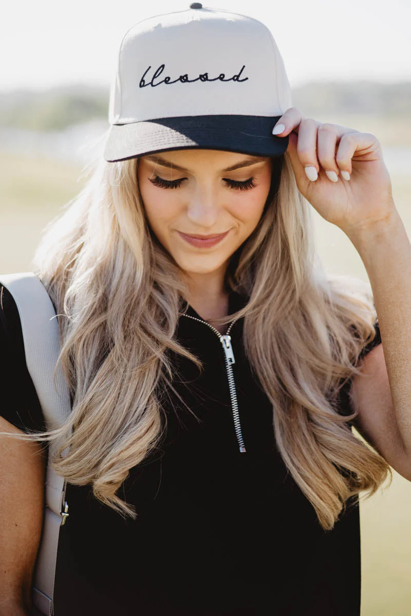 Blessed (Cursive) Two-Toned Hats - Image 4