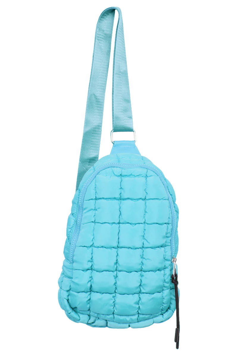 Blue Quilted Sling Bag - Image 3