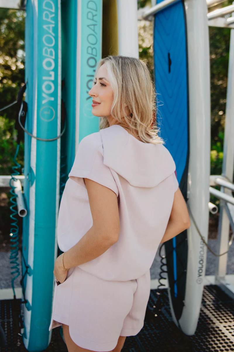 Blush Half Zip Athleisure Set - Image 2