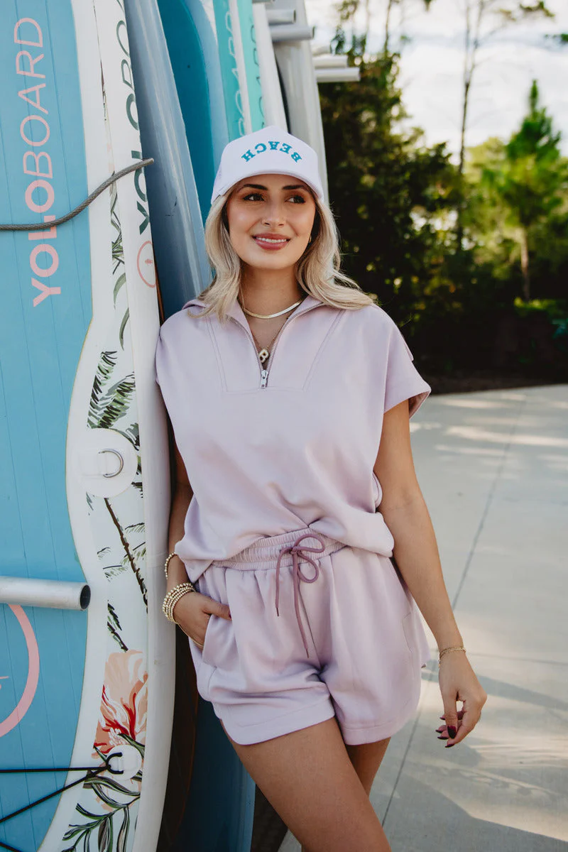Blush Half Zip Athleisure Set - Image 3