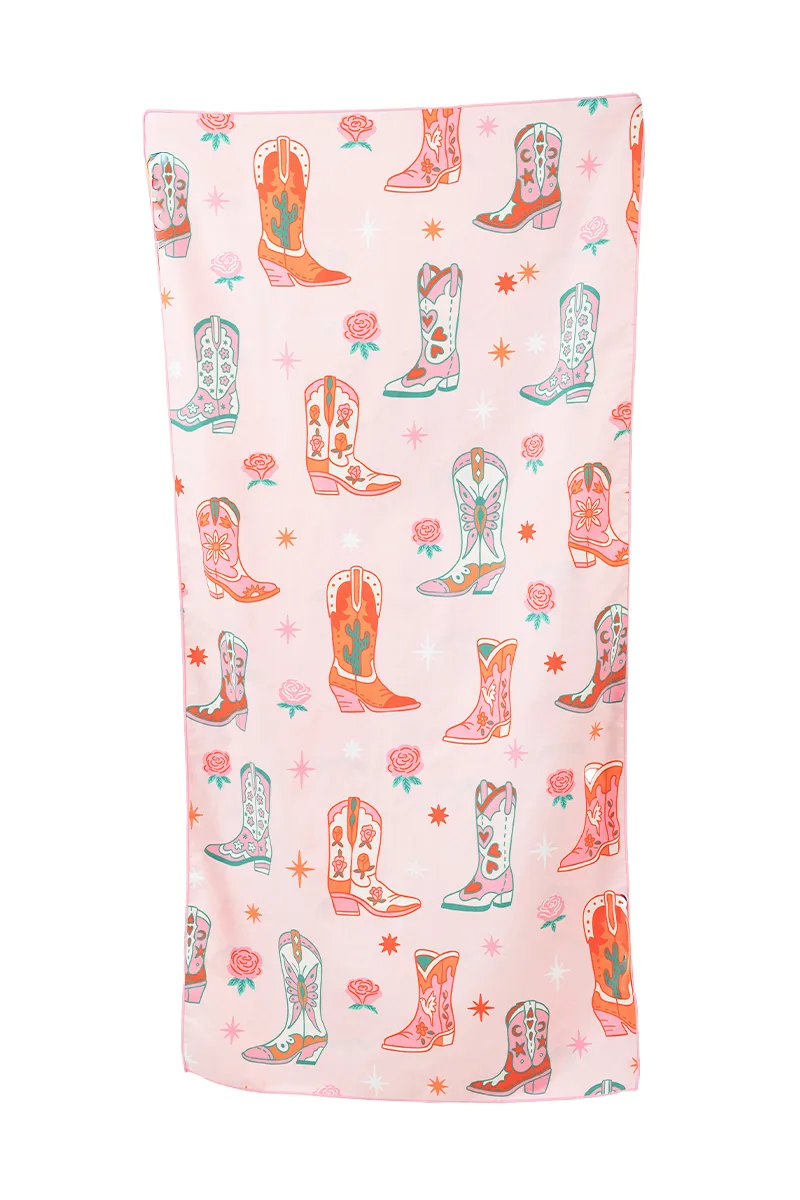 Boots and Flowers Reversible Travel Size Towel - Image 6
