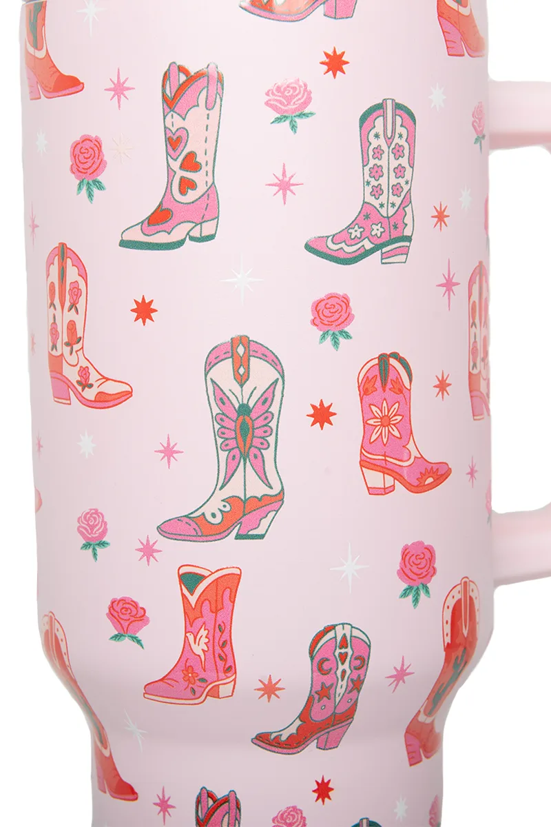 Boots & Roses Tumbler with Straw - Image 3