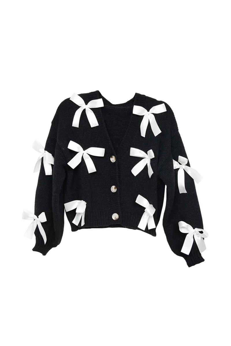 Bow Knit Cardigan Women's Sweaters - Image 9