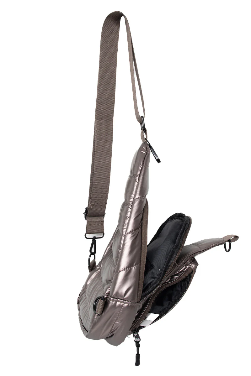 Bronze Metallic Crossbody Sling Bag - Image 5