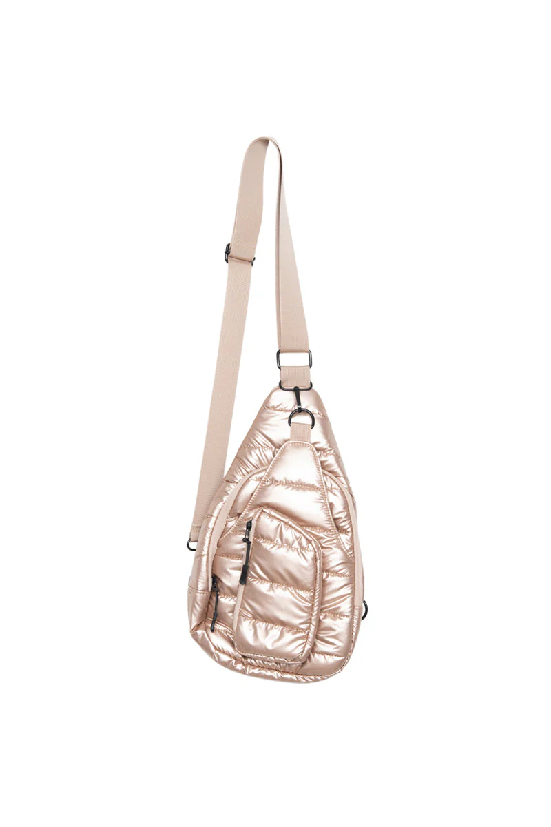 Champagne Metallic Sling Bag - Image 4