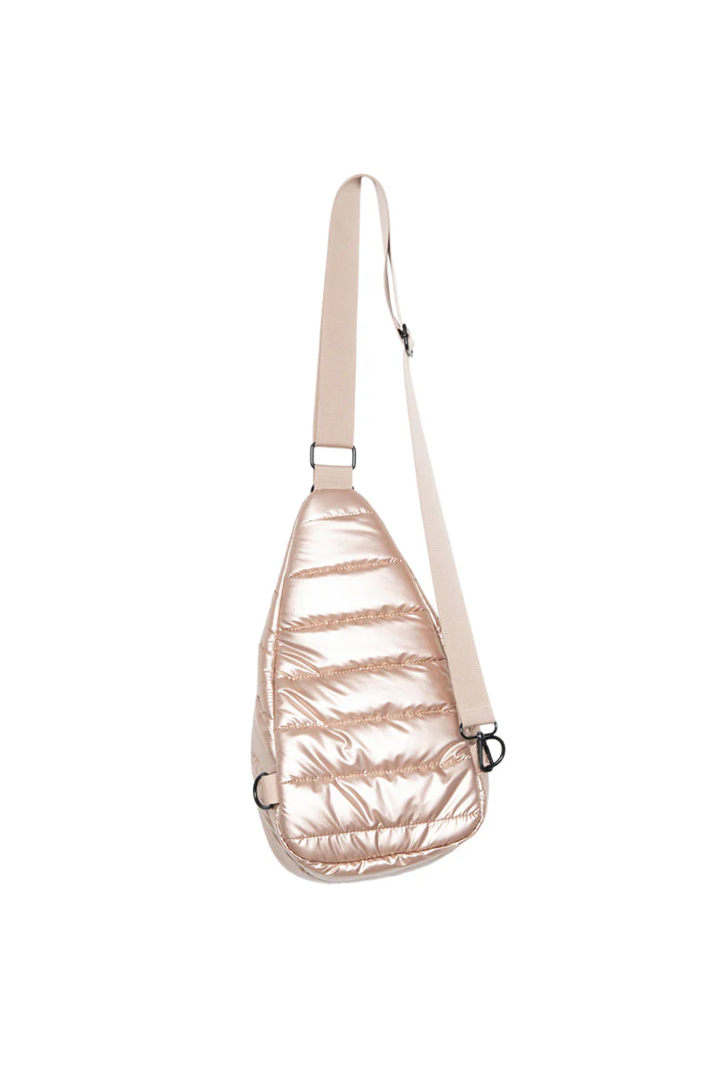 Champagne Metallic Sling Bag - Image 5