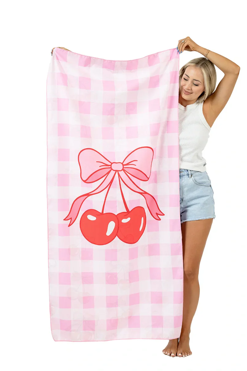 Cherry and Bow Microfiber Reversible Beach Towel - Image 8