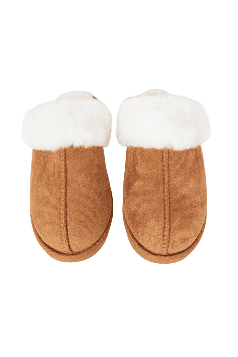 Chestnut Faux Fur Women's House Slippers - Image 4