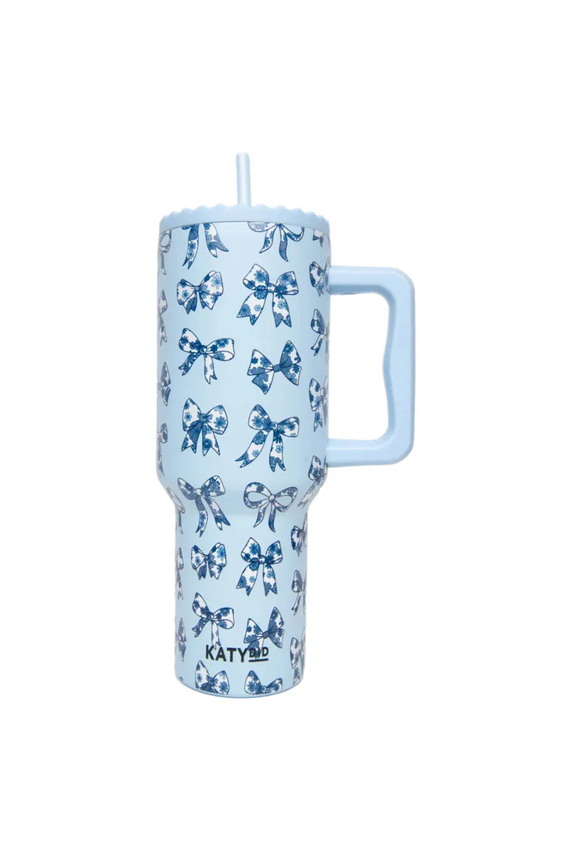 Toile Coquette Bows Stainless Steel Tumbler - Image 3