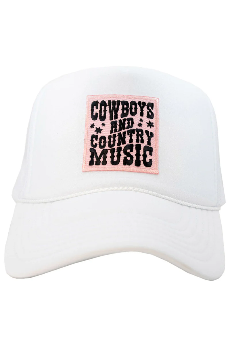 Cowboys & Country Music Pink Patch Foam Trucker Hat - Image 3