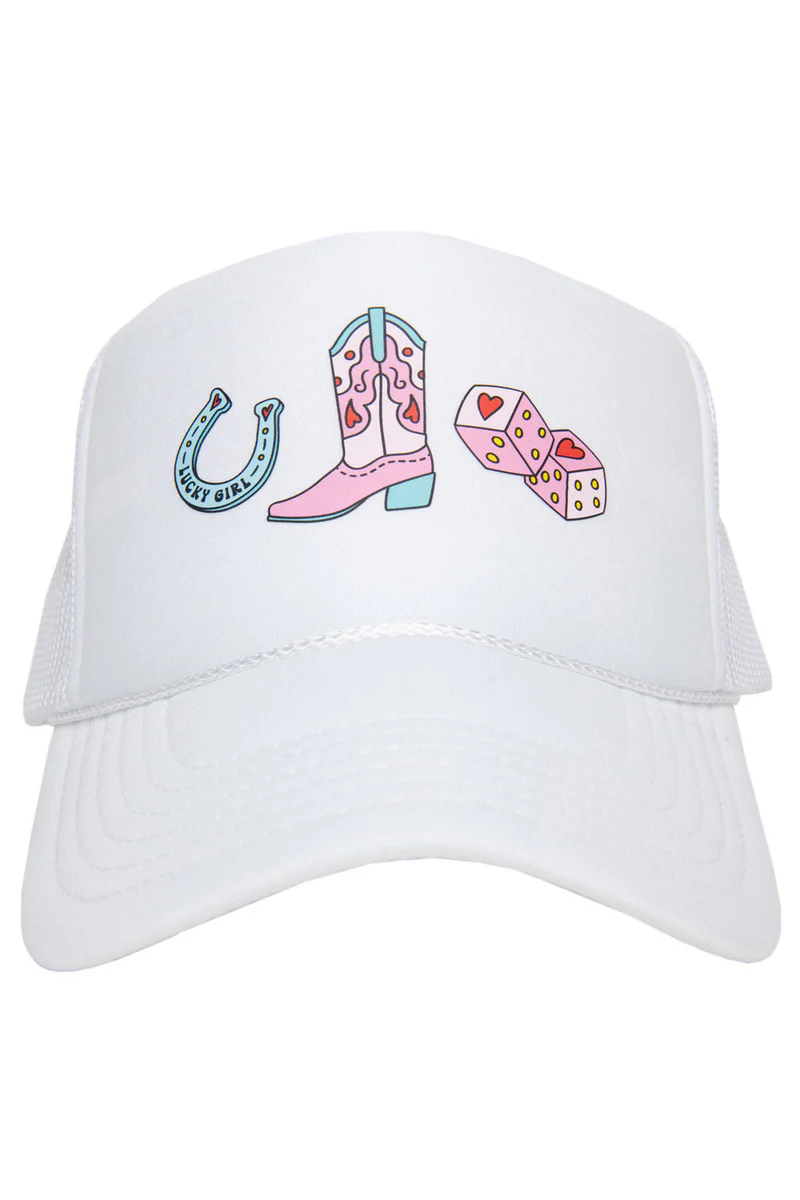 Cowgirl Boot Horseshoe and Dice Foam Hat - Image 4
