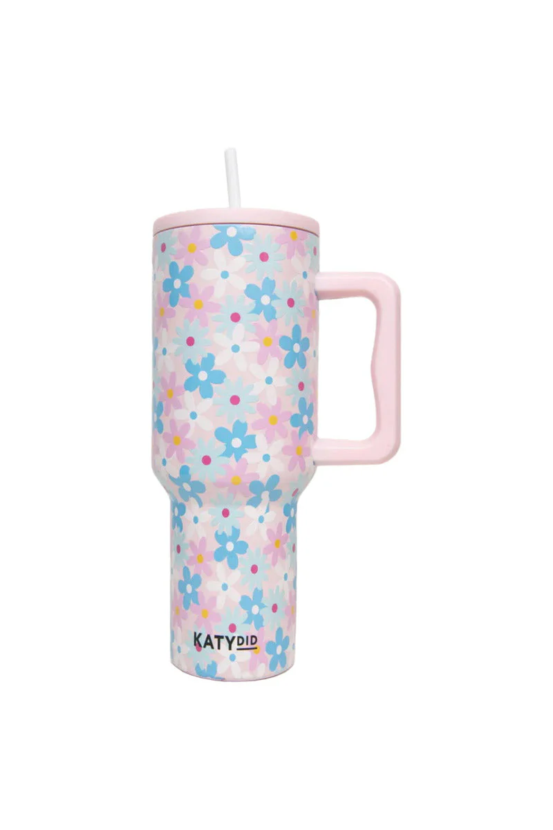 Dainty Florals Pink 38 Oz Tumbler Cup - Image 4