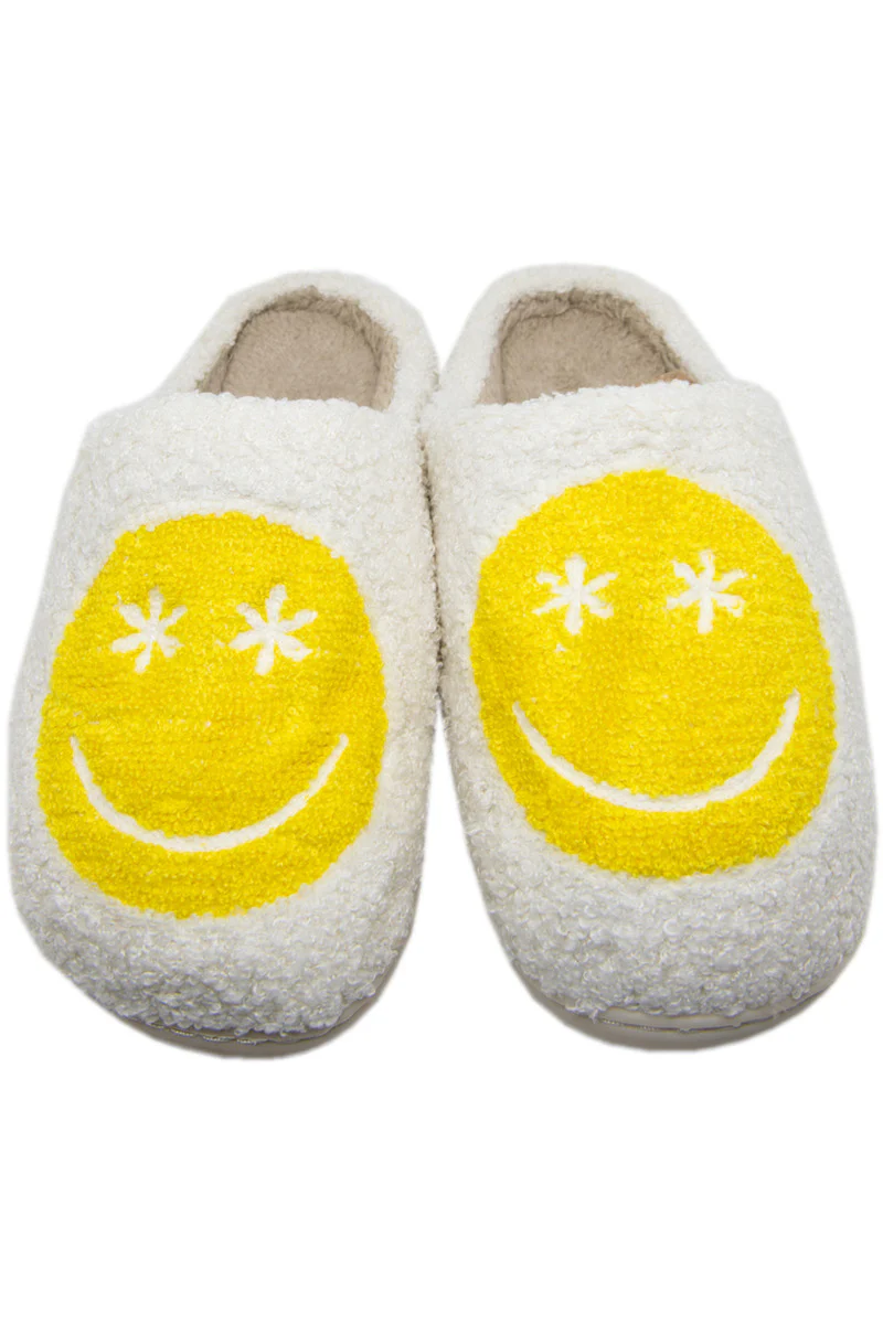 Daisy Eye Happy Face Sherpa Slippers - Image 3