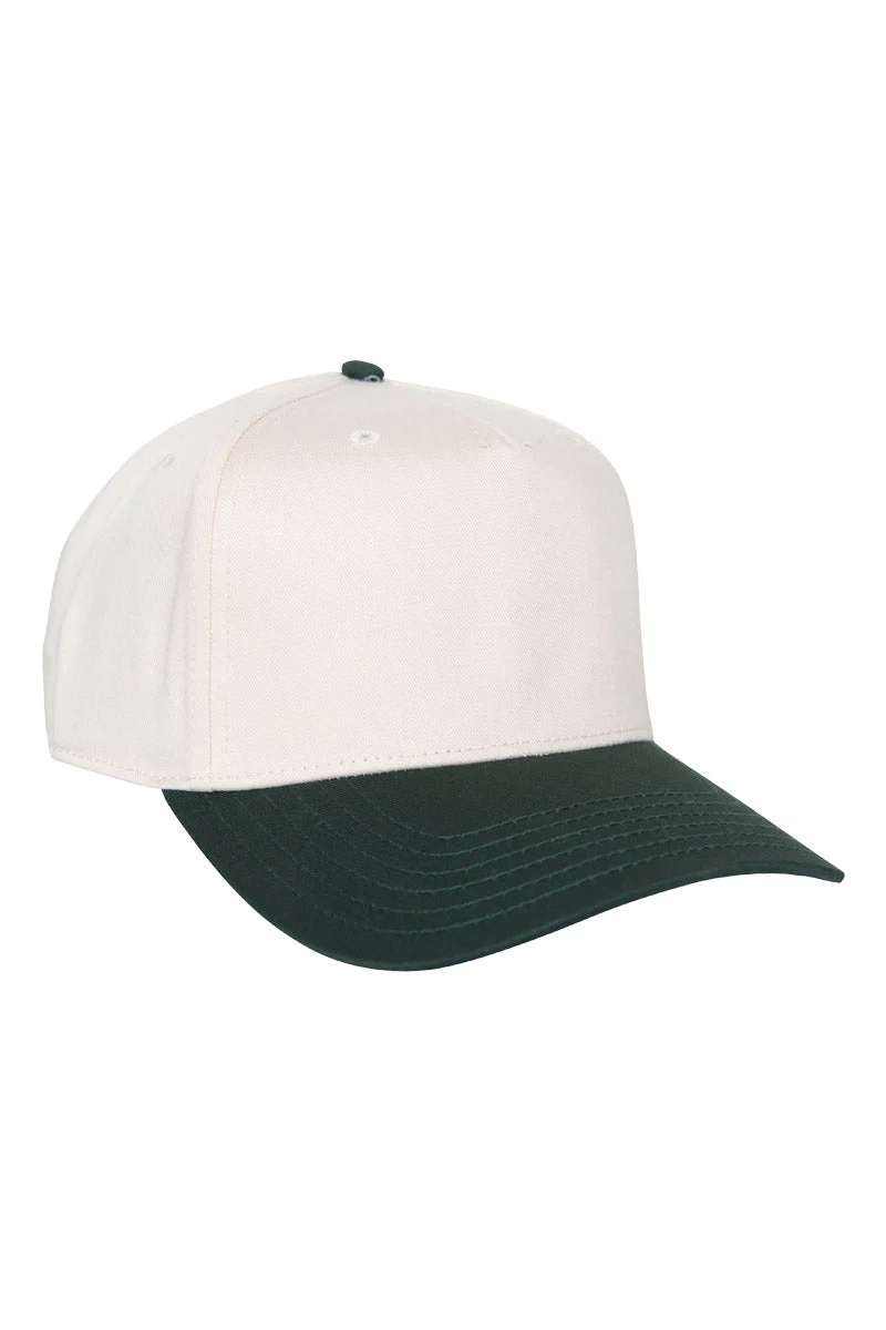 Dark Green and Tan Two-Toned Vintage Hat - Image 2