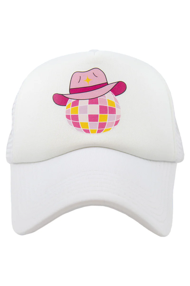 Disco Ball Cowgirl Cute Foam Trucker Hat - Image 2