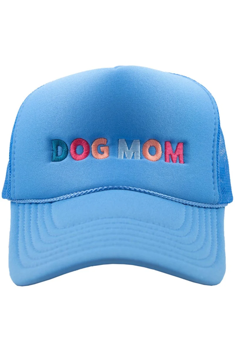 Dog Mom Multicolored Foam Trucker Hat - Image 2