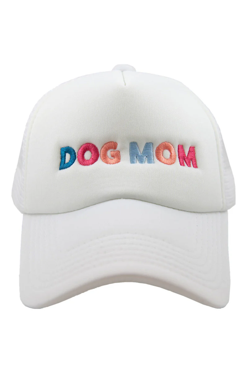 Dog Mom Multicolored Foam Trucker Hat - Image 3