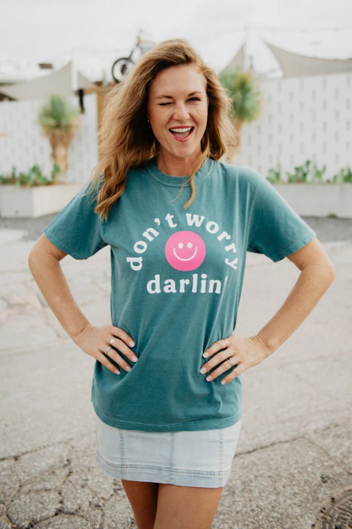 Don't Worry Darling Happy Face T-Shirt - Image 3