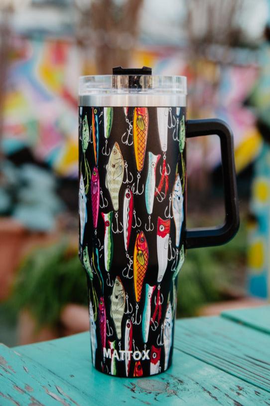 Fishing Lures Tumbler Cup with Handle - Image 2