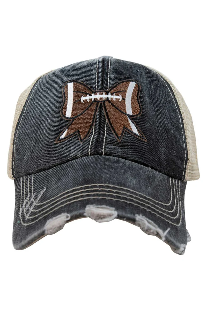 Football Bow Coquette Patch Trucker Hat - Image 2