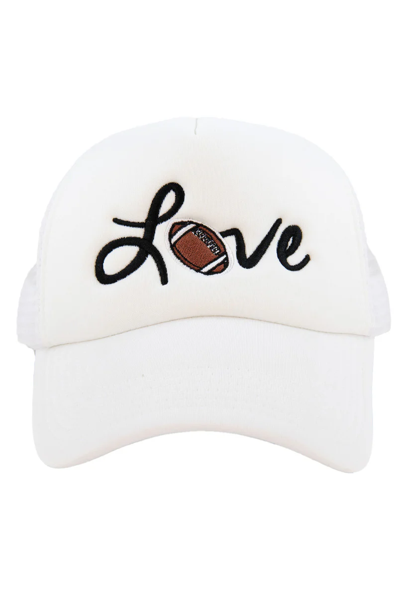 Football Love White Foam Hat - Image 2
