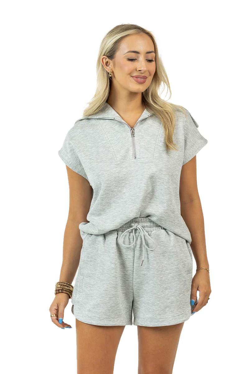 Gray Lounge Short Set - Image 13