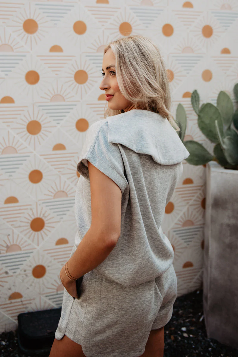 Gray Lounge Short Set - Image 2
