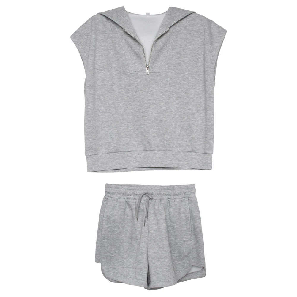 Gray Lounge Short Set - Image 6