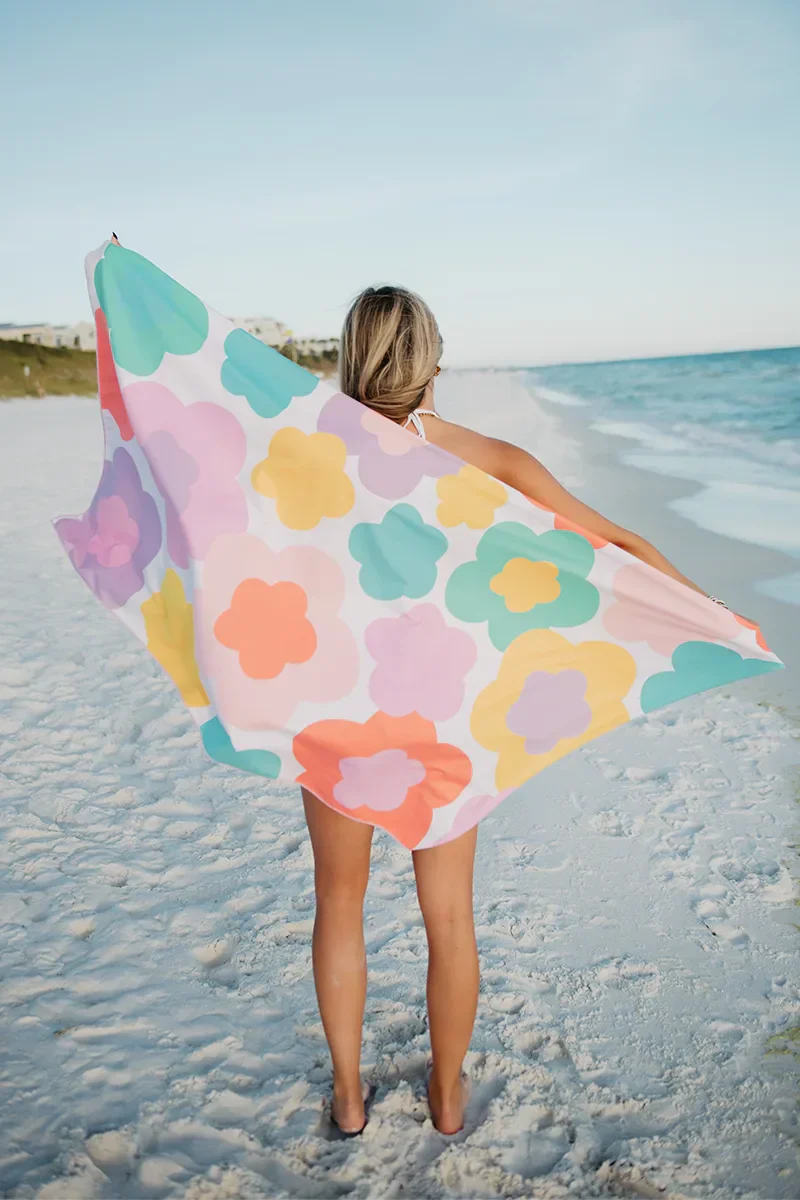 Groovy Flower Microfiber Reversible Towel