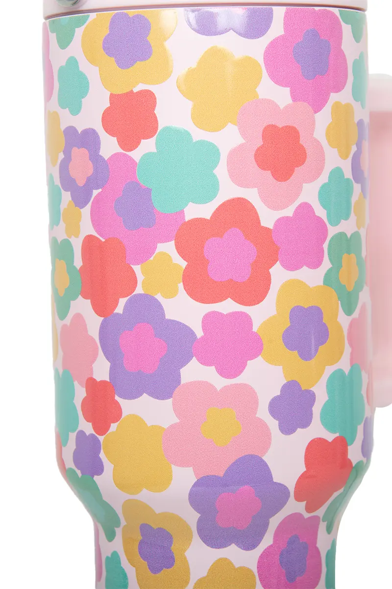 Groovy Multicolored Flowers Tumbler Cup - Image 3
