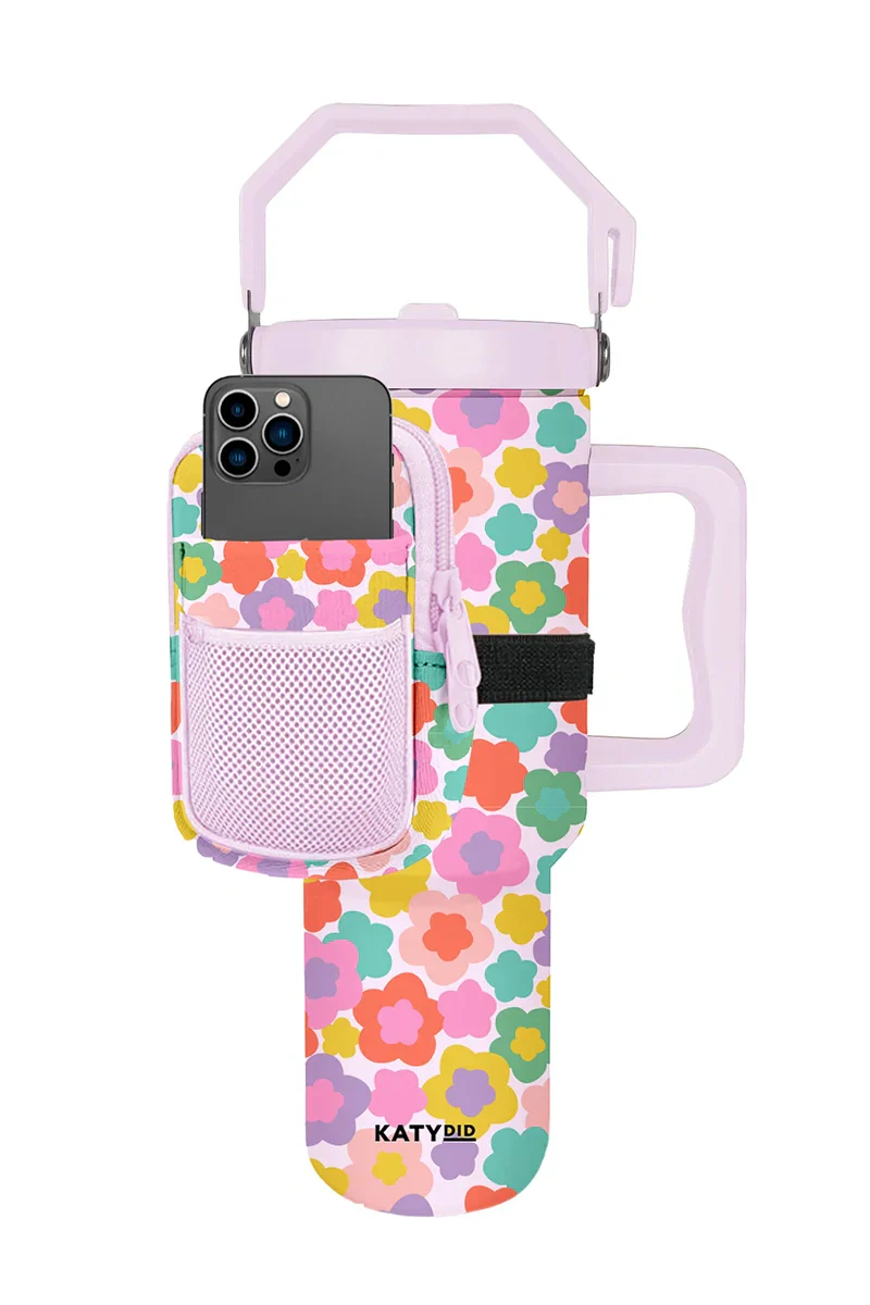 Groovy Multicolored Flowers Tumbler Zipper Pouch - Image 2