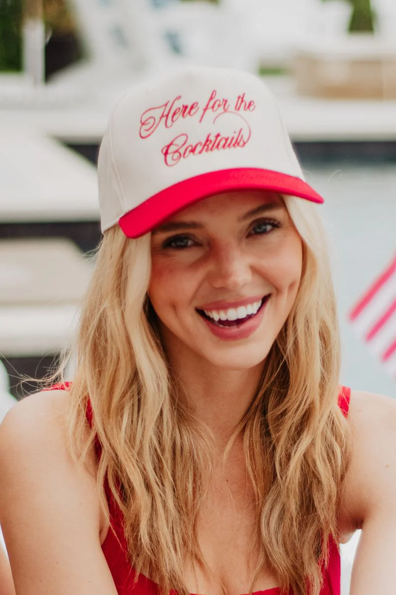 Here For the Cocktails Retro Two-Toned Hat - Image 2