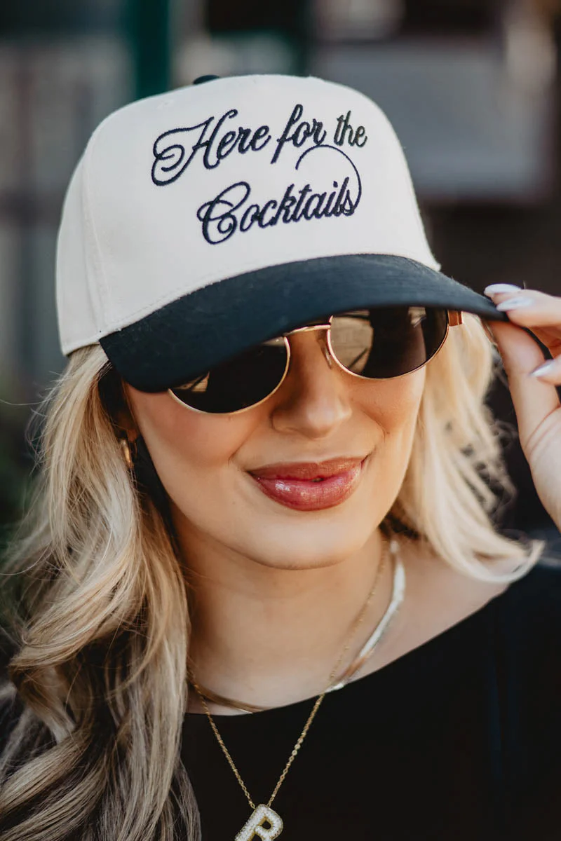Here For the Cocktails Retro Two-Toned Hat - Image 3